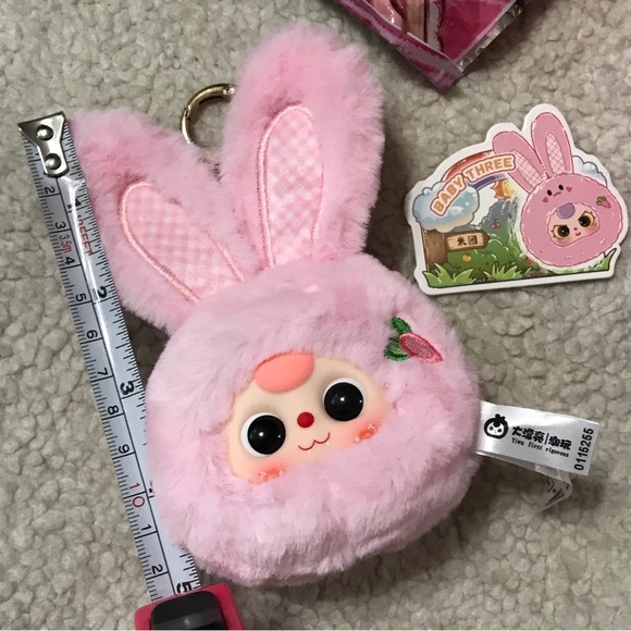 Baby Three Tiny Animal Plush Pendant Blind Box Toy Mochi Pink Bunny - Picture 11 of 16